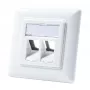 LogiLink NK4020 Keystone seinäliitäntärasia, uppoasennus, 2 moduulia, signaalivalkoinen
