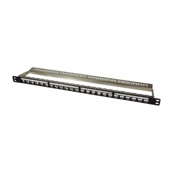 LogiLink NK4040 24-porttinen suojattu Keystone-patch-paneeli, 0,5U, musta