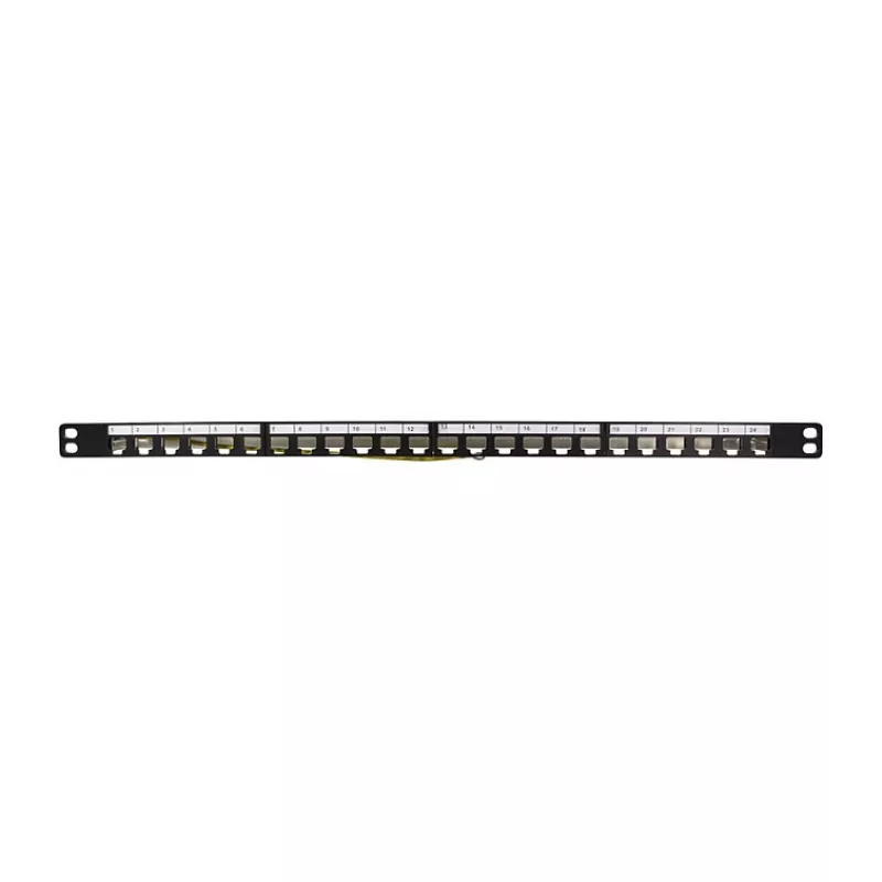 LogiLink NK4040 24-porttinen suojattu Keystone-patch-paneeli, 0,5U, musta