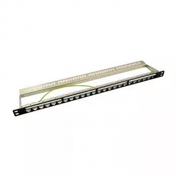 LogiLink NK4040 24-porttinen suojattu Keystone-patch-paneeli, 0,5U, musta