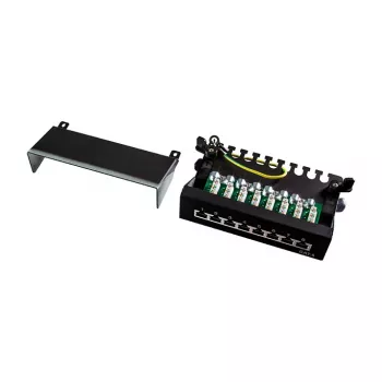 LogiLink NP0017B patch-paneeli – 8 porttia Cat6 STP, seinä-/pöytäasennus, musta