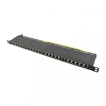 Logilink NP0063 24-porttinen Cat6A STP patch-paneeli 19 tuuman 0.5U musta