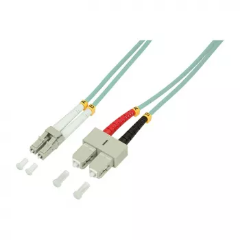 LogiLink OM3 LC/SC duplex monimuotokuitupatch-kaapeli, 10 m, aqua, LSZH