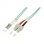 LogiLink OM3 LC/SC duplex monimuotokuitupatch-kaapeli, 10 m, aqua, LSZH