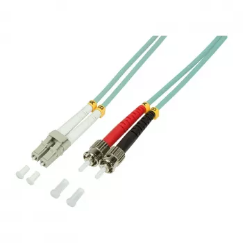 LogiLink OM3 LC - ST Duplex monimuotokuitu-verkkokaapeli, 1m, LSZH aqua