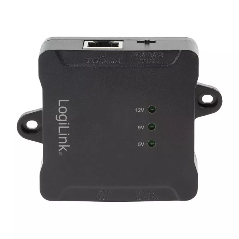 LogiLink POE005 PoE-jakaja, 1 portti Gigabit, enintään 24 W, IEEE 802.3af/at, musta