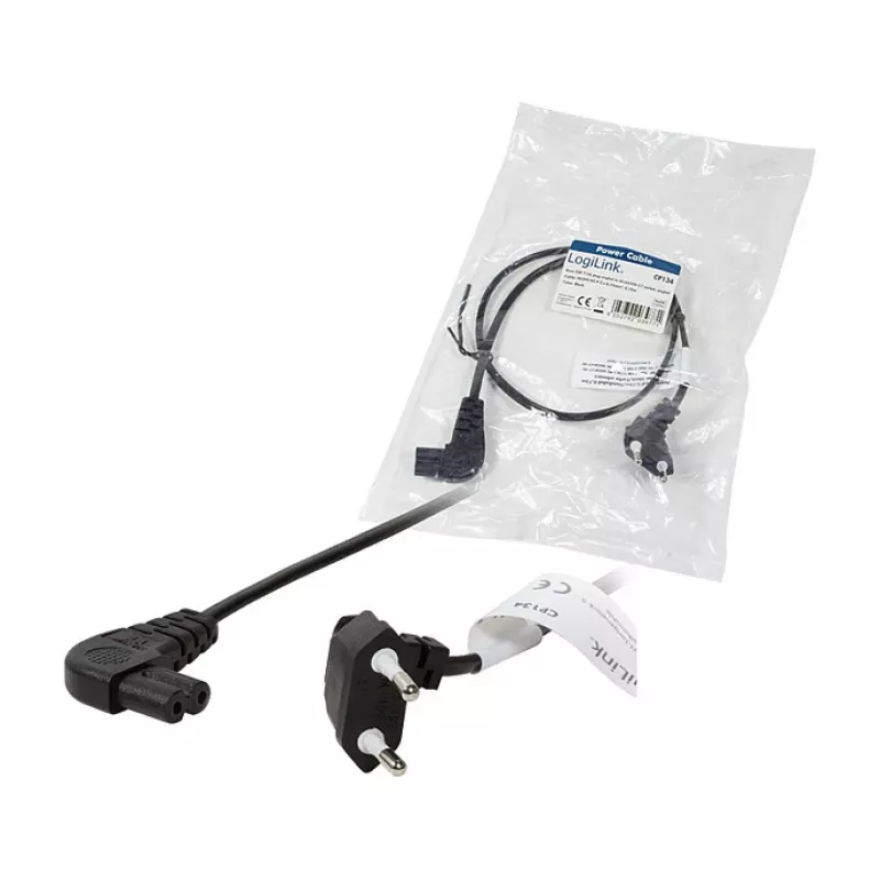 LogiLink virtajohto euro-pistoke CEE 7/16 – IEC C7 0,75 m musta