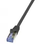 LogiLink PrimeLine Cat.6A S/FTP PIMF patchkaapeli, 0,25 m, musta CQ3013S
