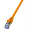LogiLink PrimeLine Cat.6A S/FTP PIMF patch-kaapeli, 10G, RJ45, LSZH, 0,25 m, oranssi