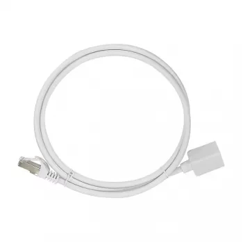 LogiLink Professional CAT 6a S/FTP patch-jatkokaapeli, RJ-45 uros naaras, 1 m, valkoinen, LSZH, Snagless