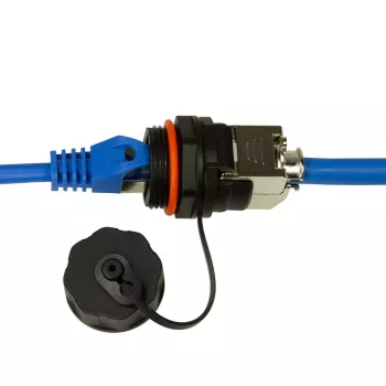 LogiLink Professional Cat.6A STP Keystone Jack RJ45, IP68 Industrial Outdoor, työkaluton, sinkitty valettu, musta