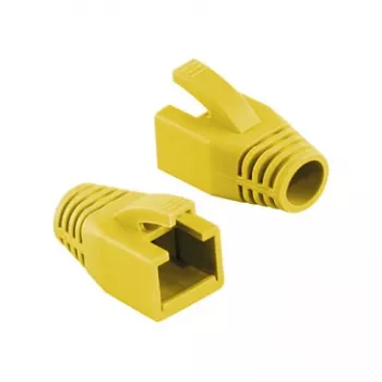 Logilink RJ45 modular plug cable boot 8mm keltainen – snagless-vedonpoistoholkki (50 kpl)