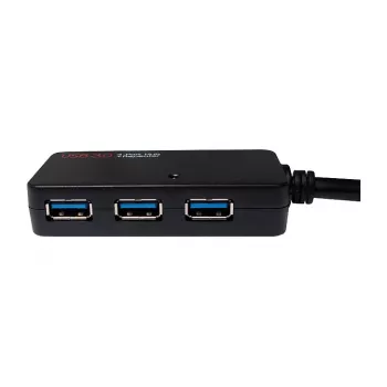 LOGILINK UA0262 USB 3.0 aktiivinen jatkokaapeli, USB-A uros 4x USB-A naaras, 10m, musta