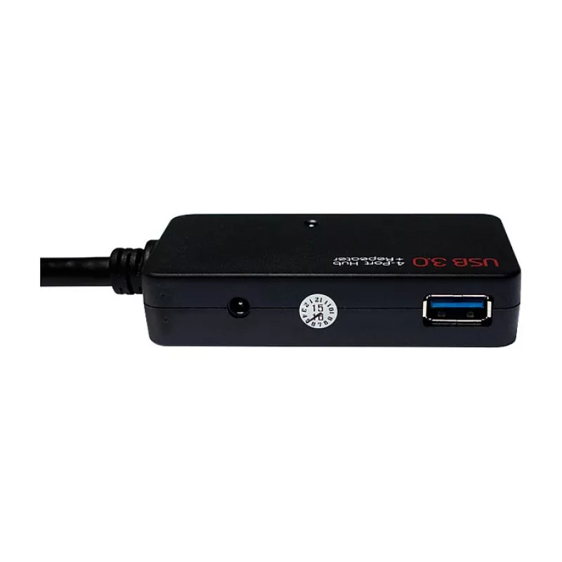 LOGILINK UA0262 USB 3.0 aktiivinen jatkokaapeli, USB-A uros 4x USB-A naaras, 10m, musta