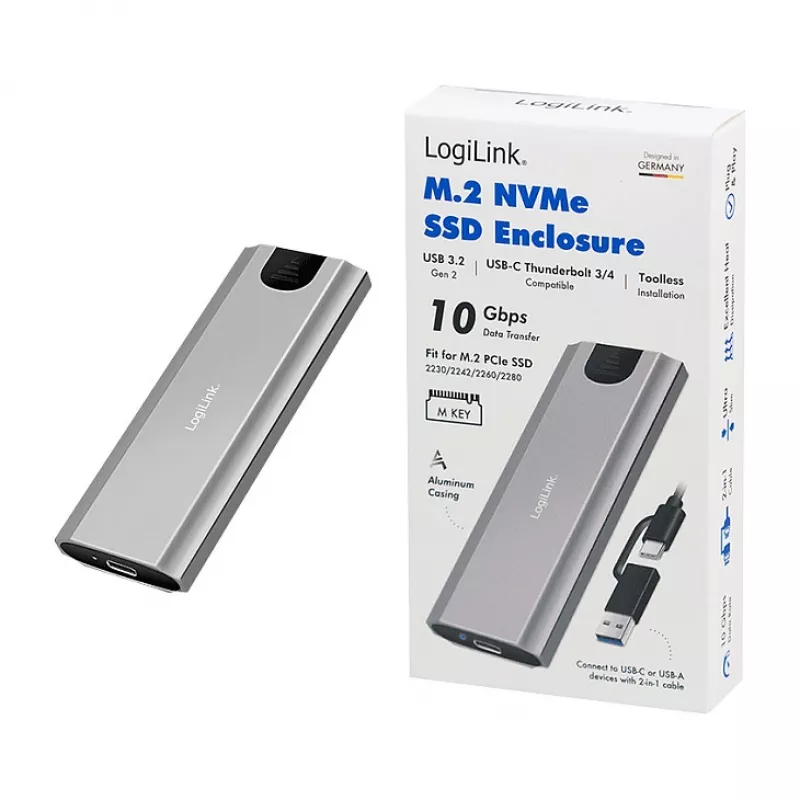 LogiLink UA0439 USB 3.2 Gen 2 SSD-kotelo USB-C - PCIe NVMe