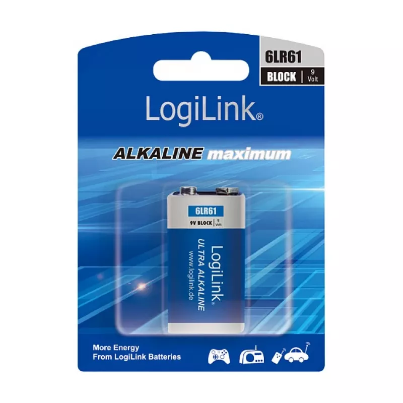 LogiLink Ultra Power alkaliparisto 9V, 1 kpl:n pakkaus blister
