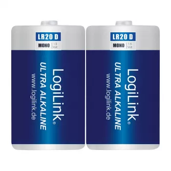 LogiLink Ultra Power alkaliparisto D LR20 2 kpl:n pakkaus blister