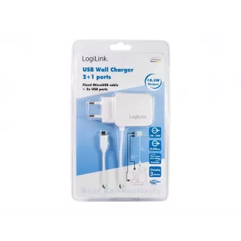 LogiLink Universal Wall USB -laturi - virtalähde - 2,1 A - 2 lähtöliitäntää (USB)