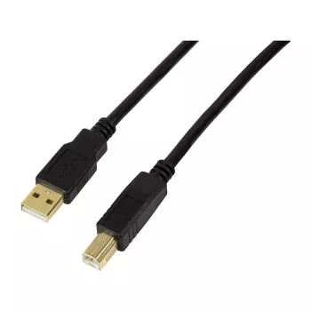 LogiLink USB 2.0 aktiivinen jatkokaapeli, USB-A uros - USB-B uros, 20 m, signaalivahvistimella, musta