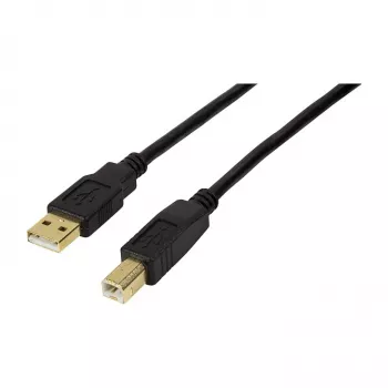 LogiLink USB 2.0 aktiivinen jatkokaapeli, USB-A uros - USB-B uros, 20 m, signaalivahvistimella, musta