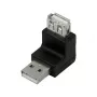 LogiLink USB 2.0 kulma-adapteri 270° A/M - A/F, 480 Mbps, musta