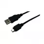 LogiLink USB 2.0 -kaapeli, USB-A -pistoke Mini-USB-pistokkeeseen, musta, 3 m