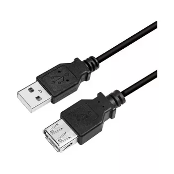 LogiLink CU0011B USB 2.0 -jatkojohto, USB-A uros USB-A naaras, musta, 3 m