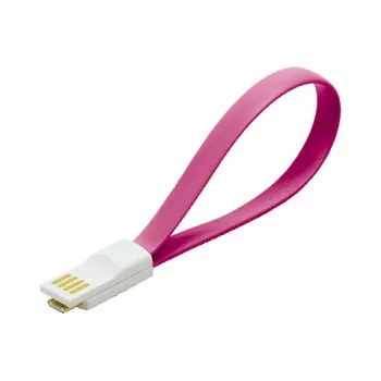 LogiLink USB 2.0 magneettinen lataus- ja datakaapeli - USB-A - Micro USB-B - 1m - pinkki