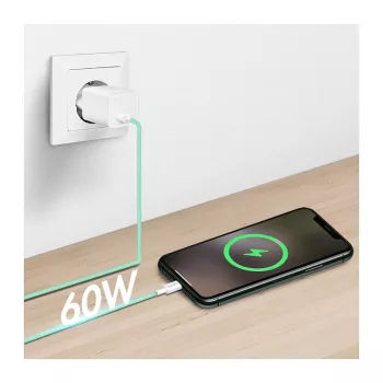 LogiLink USB 2.0 Type-C kaapeli, A/M C/M, 480 Mbit/s, 60 W, nylon, vihreä, 0,5 m