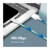 LogiLink USB 2.0 Type-C kaapeli, A/M C/M, 480 Mbit/s, 60 W, nylon, vihreä, 0,5 m