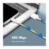 LogiLink USB 2.0 Type-C kaapeli, A/M - C/M, 480 Mbps, 60W, nylon, keltainen, 0,5 m