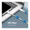 LogiLink USB 2.0 Type-C - Type-C -kaapeli, 1 m, 60W Power Delivery, nylonipunottu, pinkki