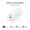 Logilink USB-A/C laturi 65 W GaN, 1x USB-A (QC), 1x USB-C (PD), valkoinen