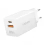 Logilink USB-A/C laturi 65 W GaN, 1x USB-A (QC), 1x USB-C (PD), valkoinen