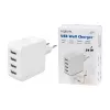 Logilink USB-A laturi, 24 W, 4 porttia, 4x USB-A, valkoinen