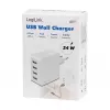 Logilink USB-A laturi, 24 W, 4 porttia, 4x USB-A, valkoinen