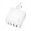 Logilink USB-A laturi, 24 W, 4 porttia, 4x USB-A, valkoinen