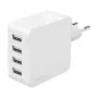 Logilink USB-A laturi, 24 W, 4 porttia, 4x USB-A, valkoinen