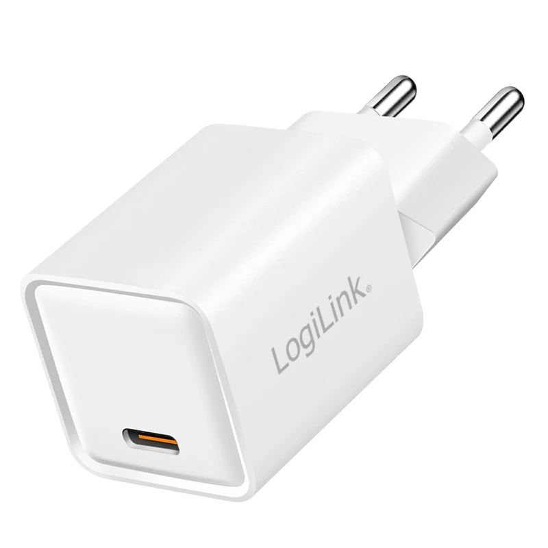 LogiLink USB-C-laturi 20 W GaN, 1 portti, USB Power Delivery, valkoinen