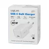 LogiLink USB-C-laturi 20 W GaN, 1 portti, USB Power Delivery, valkoinen