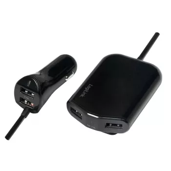 Logilink USB-autolaturi, 2+2 porttia, 24 W, musta
