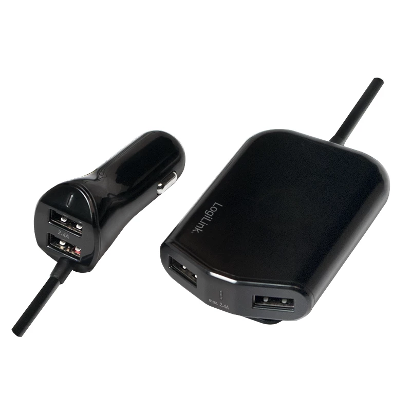 Logilink USB-autolaturi, 2+2 porttia, 24 W, musta