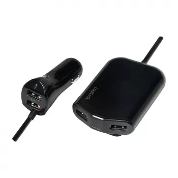 Logilink USB-autolaturi, 2+2 porttia, 24 W, musta