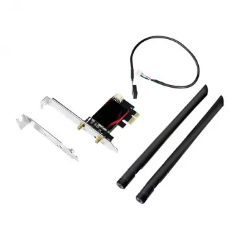 LogiLink WL0248 PCI-Express Wi-Fi 6E AX5400 tri-band-kortti Bluetooth 5.2:lla, 2,4/5/6 GHz, 2x irrotettavaa 5 dBi antennia, Intel AX210, WPA3, Windows 10/11 & Linux
