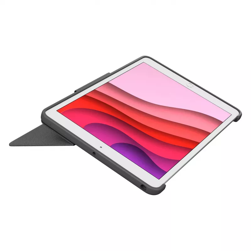 Logitech Combo Touch näppäimistö ja Folio-kotelo trackpadilla Apple 10,2 tuuman iPad (7., 8., 9. sukupolvi) - grafiitti - UK Layout