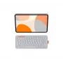 Logitech Flip Folio näppäimistö- ja foliokotelo - täysikokoinen - langaton - Bluetooth 5.1 LE - AZERTY - ranska - vaaleanharmaa - Apple 10,9 tuuman iPad Air (5. sukupolvi)