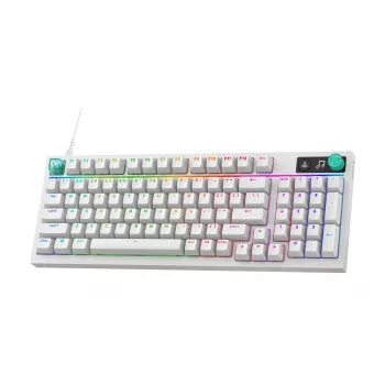 Logitech G316 X 98 Compact -mekaaninen pelinäppäimistö, GX Brown Tactile, LIGHTSYNC RGB, valkoinen, saksalainen asettelu