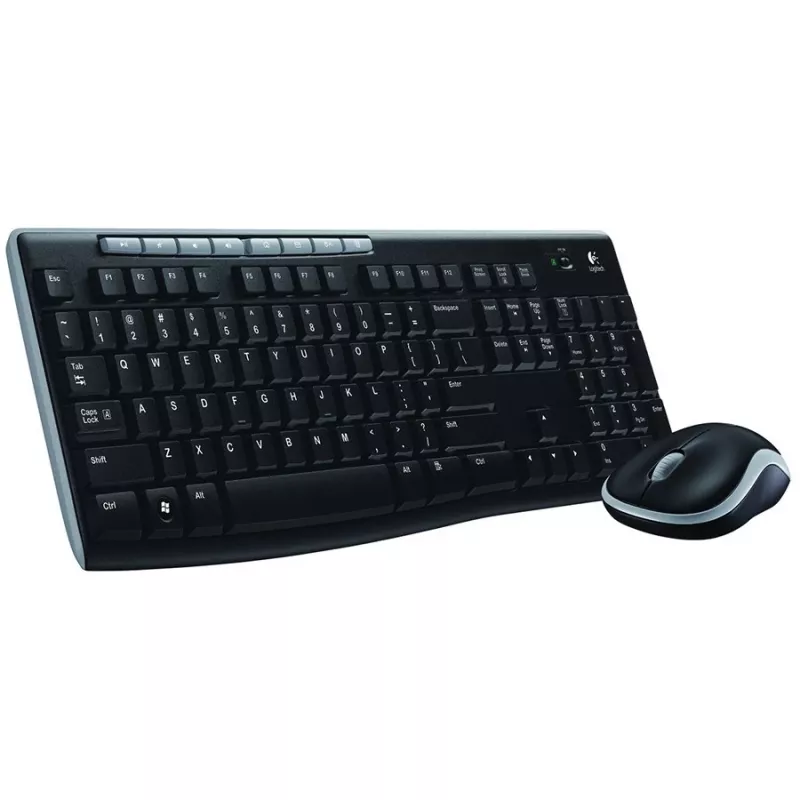 Logitech MK270 langaton yhdistelmä – täysikokoinen RF 2,4 GHz näppäimistö ja hiiri (musta)