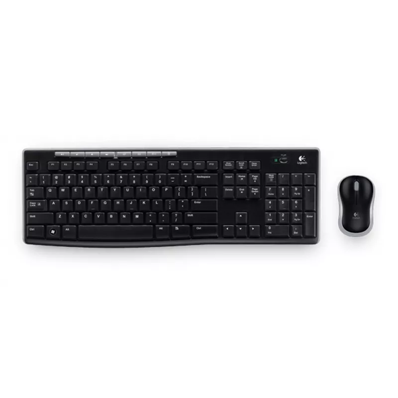 Logitech MK270 langaton yhdistelmä – täysikokoinen RF 2,4 GHz näppäimistö ja hiiri (musta)