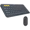 Logitech Pebble 2 Combo Tonal Graphite -langaton näppäimistö- ja hiirisarja, AZERTY ranskalainen asettelu, Bluetooth ja Logi Bolt USB-vastaanotin, hiljaiset klikkaukset, Multi-Device, kierrätysmuovi